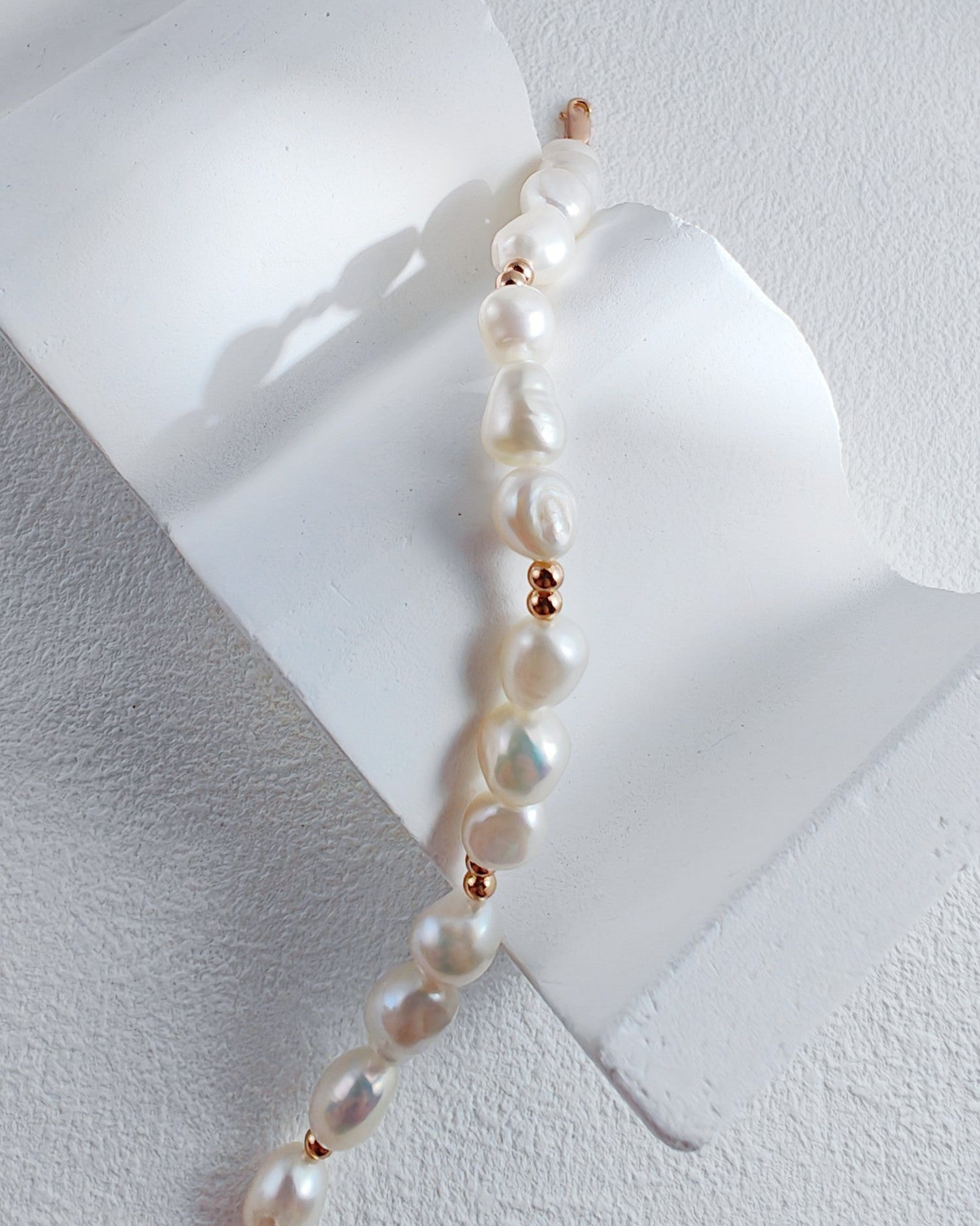 S925 Gold Baroque Pearl Bracelet