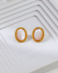 S925 Sterling Silver Mother-of-Pearl Stud Earrings