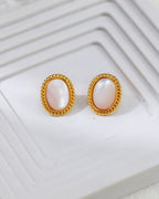 S925 Sterling Silver Mother-of-Pearl Stud Earrings