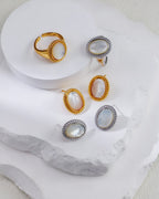 S925 Sterling Silver Mother-of-Pearl Stud Earrings