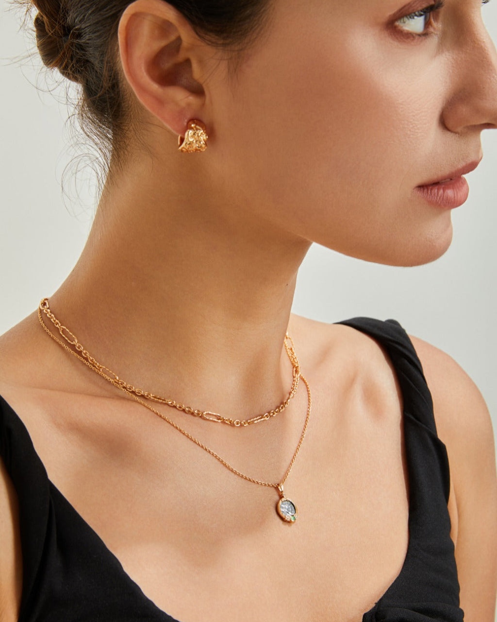 Boucles d'oreilles tendance en argent sterling effet lave