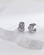 Boucles d'oreilles tendance en argent sterling effet lave