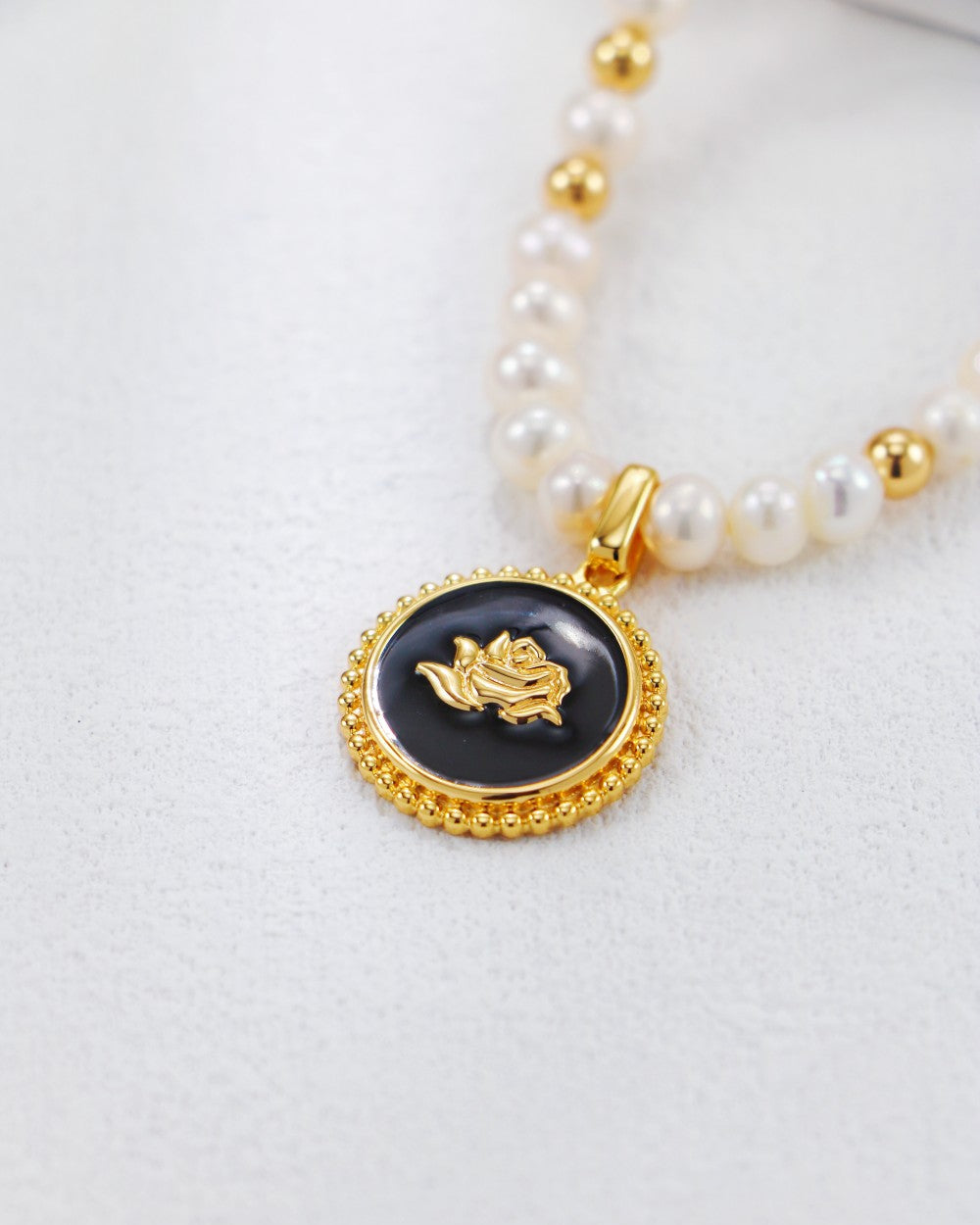 S925 Vintage Gold Rose & Pearl Collection