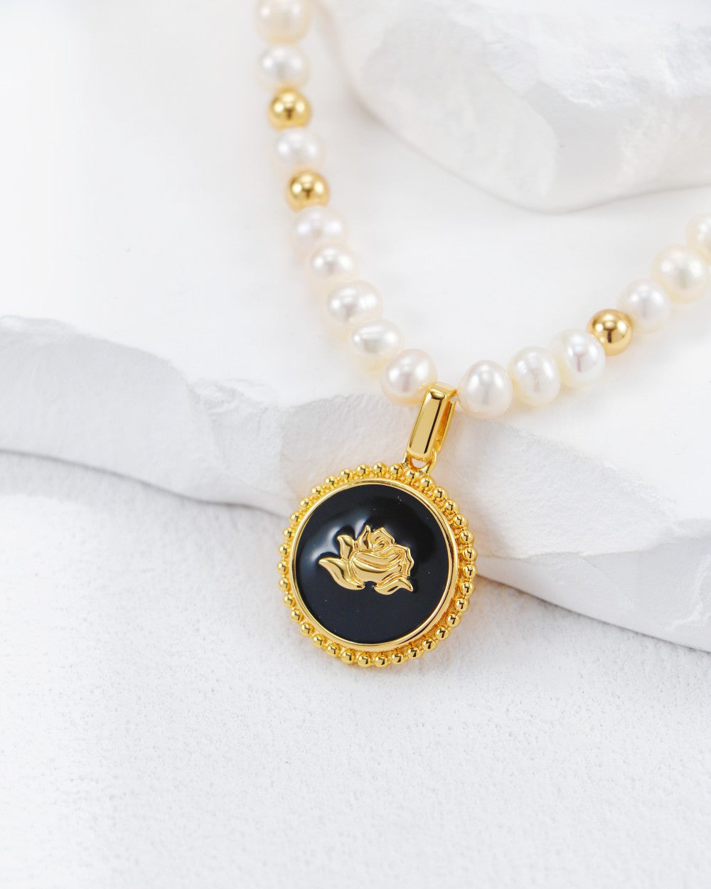 S925 Vintage Gold Rose & Pearl Collection