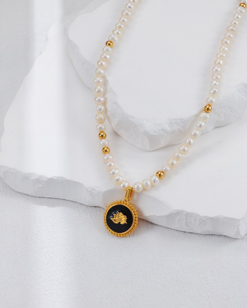 S925 Vintage Gold Rose & Pearl Collection
