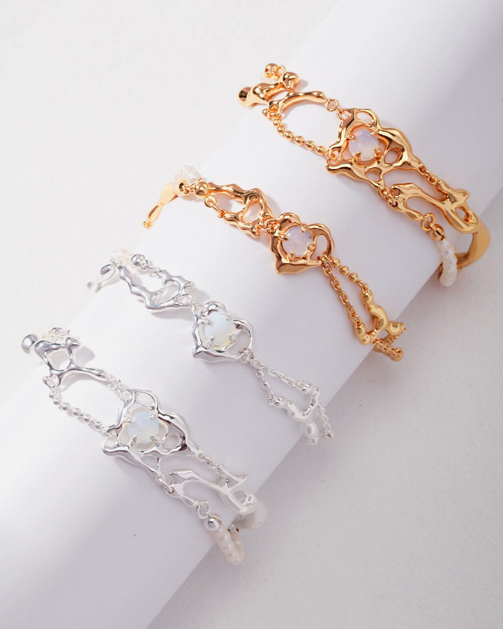 Sterling Silver Opal Pearl Bracelet