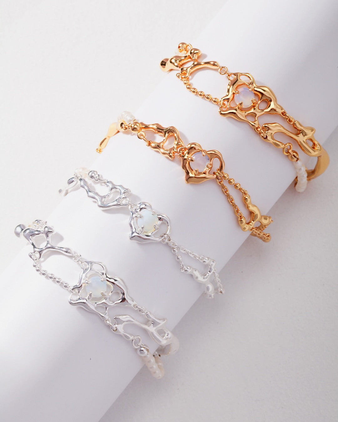 Sterling Silver Opal Pearl Bracelet