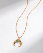 Pure silver gold-plated "horn-shaped" agate series