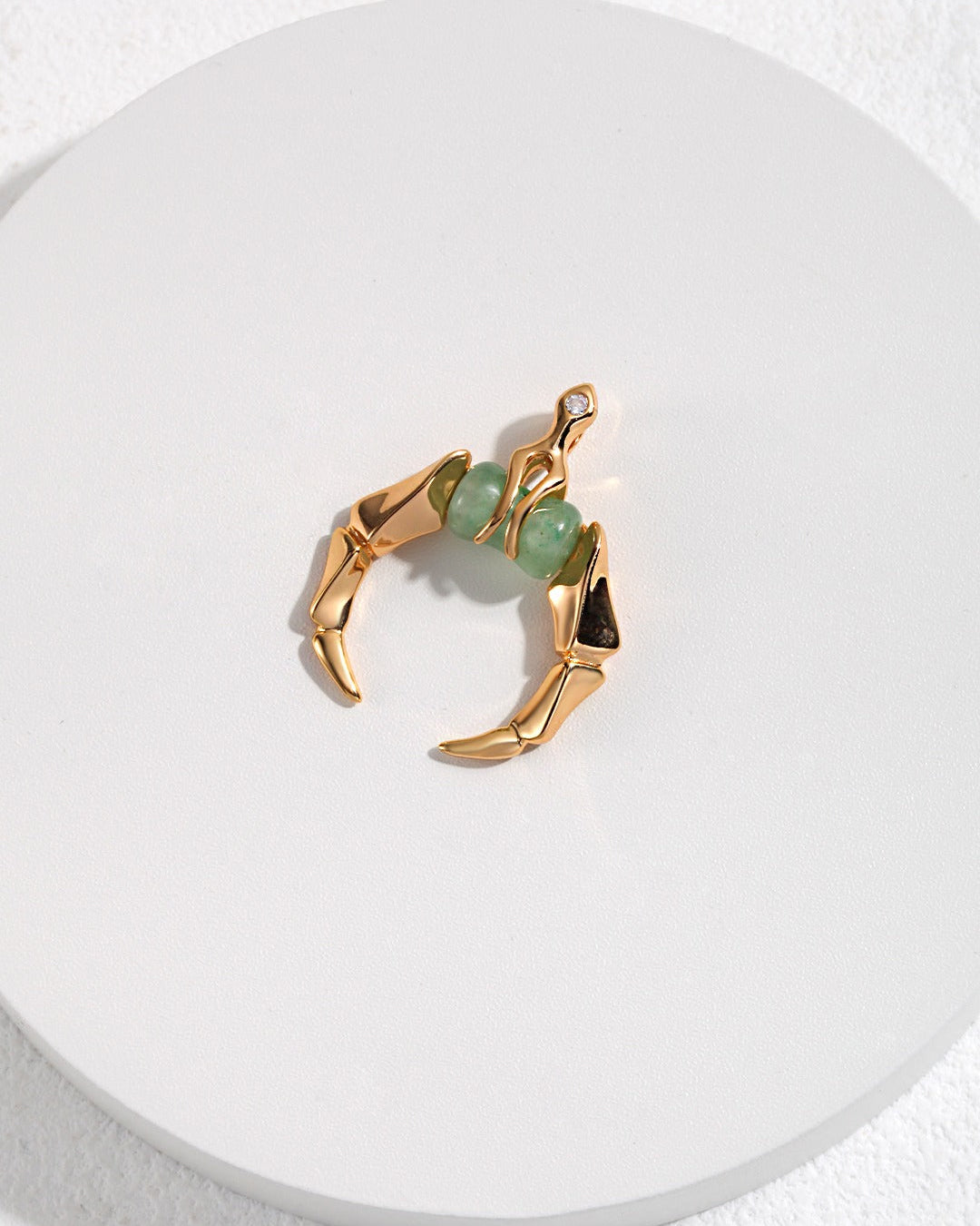 Pure silver gold-plated "horn-shaped" agate series