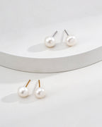 S925 Sterling Silver Minimalist Natural Pearl Studs