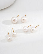 S925 Sterling Silver Minimalist Natural Pearl Studs