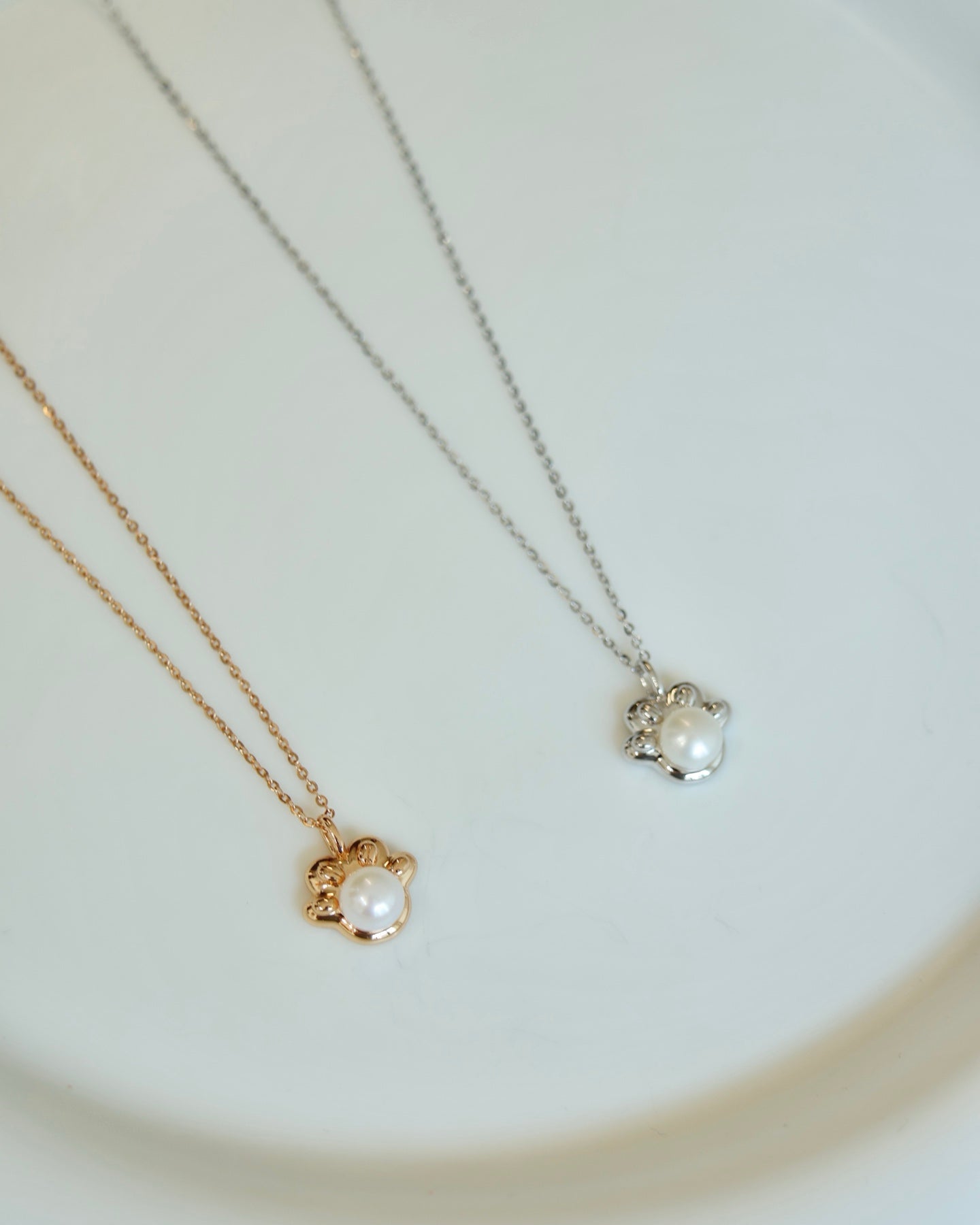 S925 Sterling Silver “Paw & Pearl” Necklace