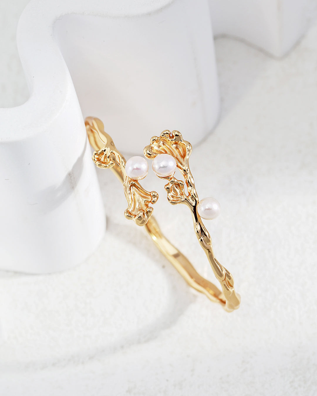 Wave Collection · Sterling Silver Pearl Bracelet