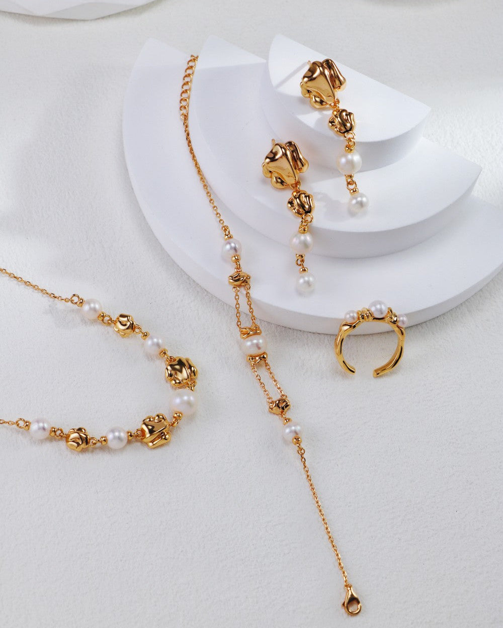 S925 Molten Gold & Pearl Collection