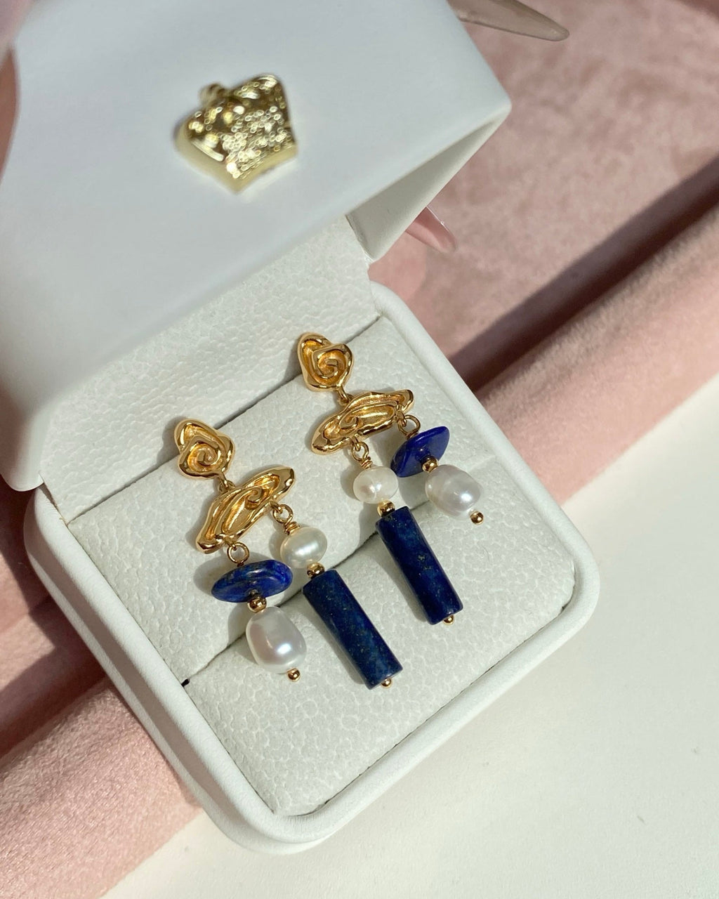 Malachite & Lapis Lazuli Stud Earrings