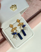 Malachite & Lapis Lazuli Stud Earrings