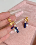 Malachite & Lapis Lazuli Stud Earrings