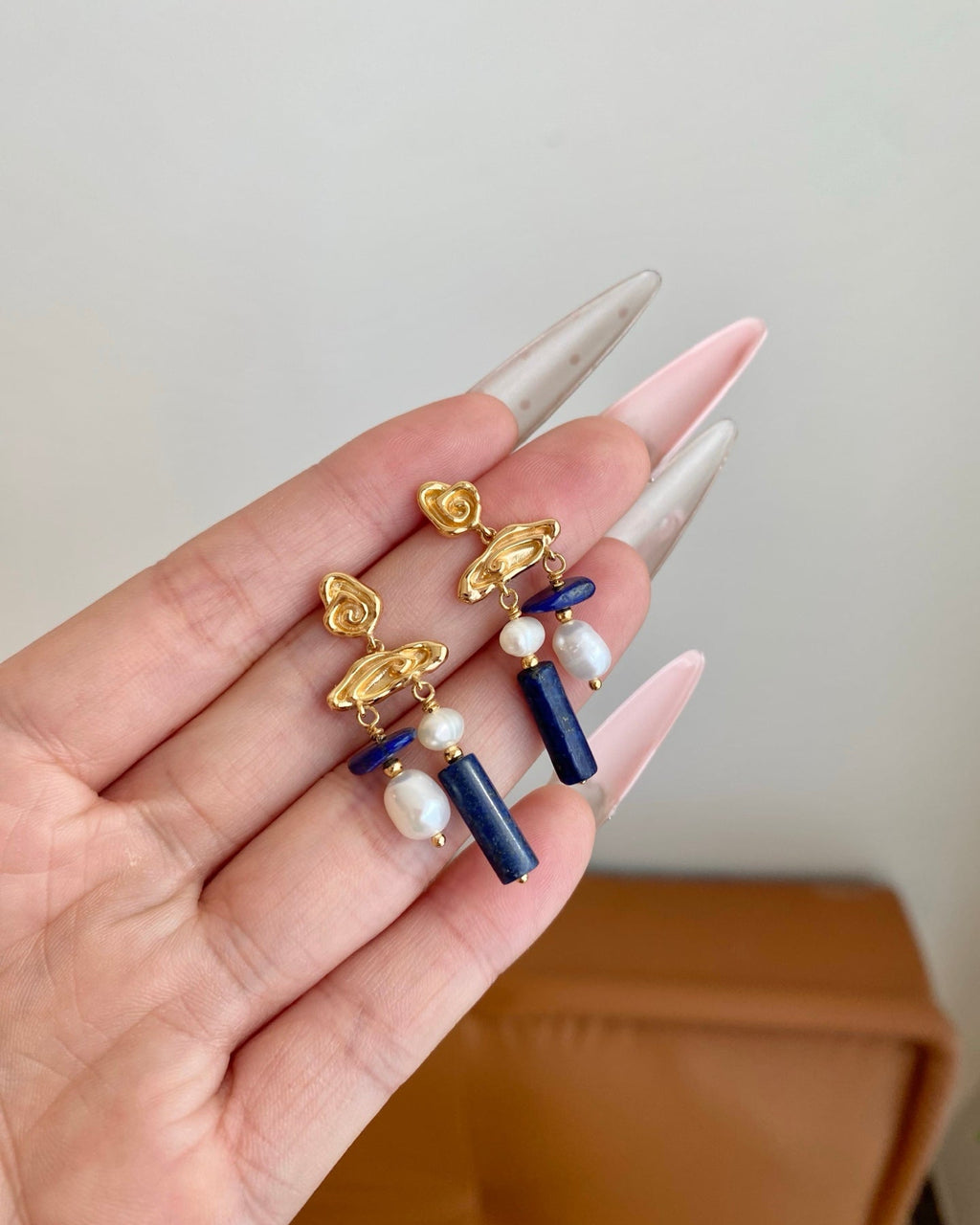 Malachite & Lapis Lazuli Stud Earrings