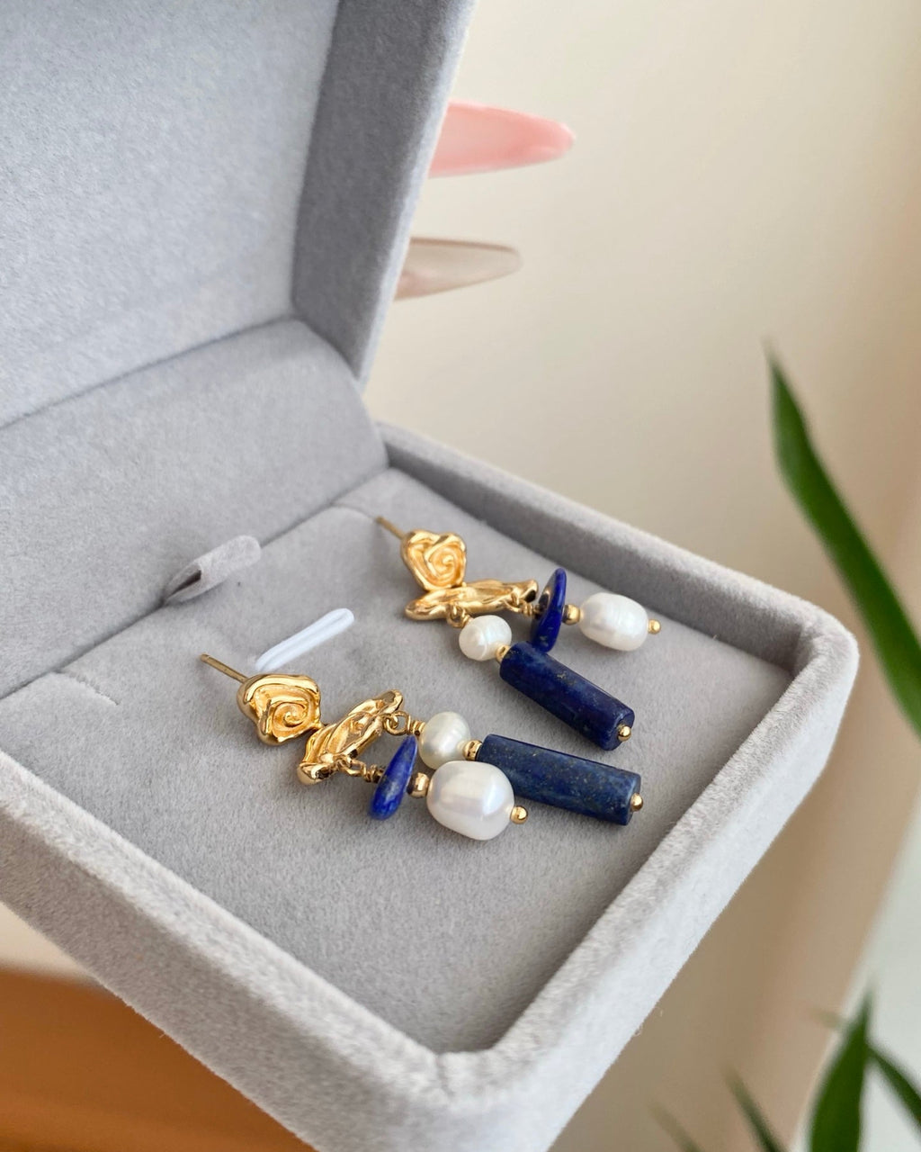 Malachite & Lapis Lazuli Stud Earrings