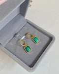 Malachite Square Hoop Earrings