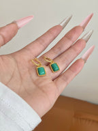 Malachite Square Hoop Earrings