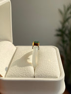 White Chalcedony & Green Zirconia Ring