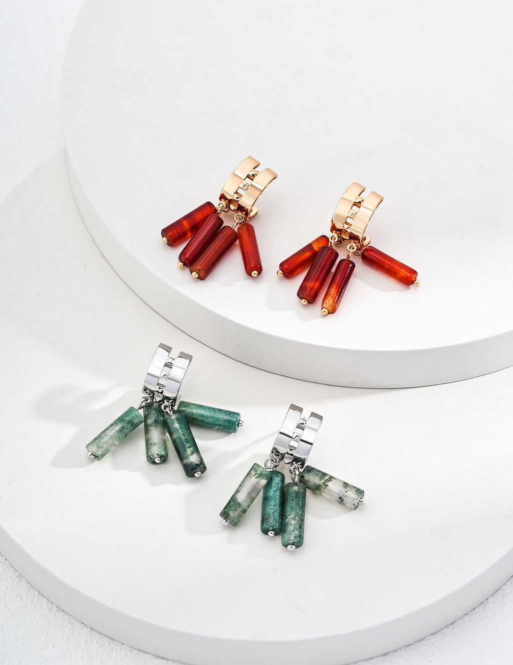 S925 Sterling Silver Agate Earrings