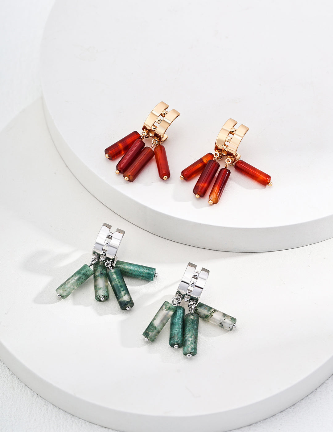 S925 Sterling Silver Agate Earrings