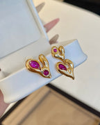 S925 Sweetly Irregular Heart Stud Earrings