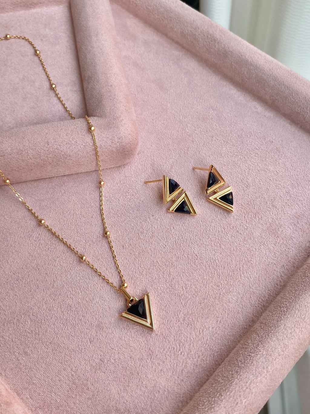 Gold & Silver Triangle Geometry Set