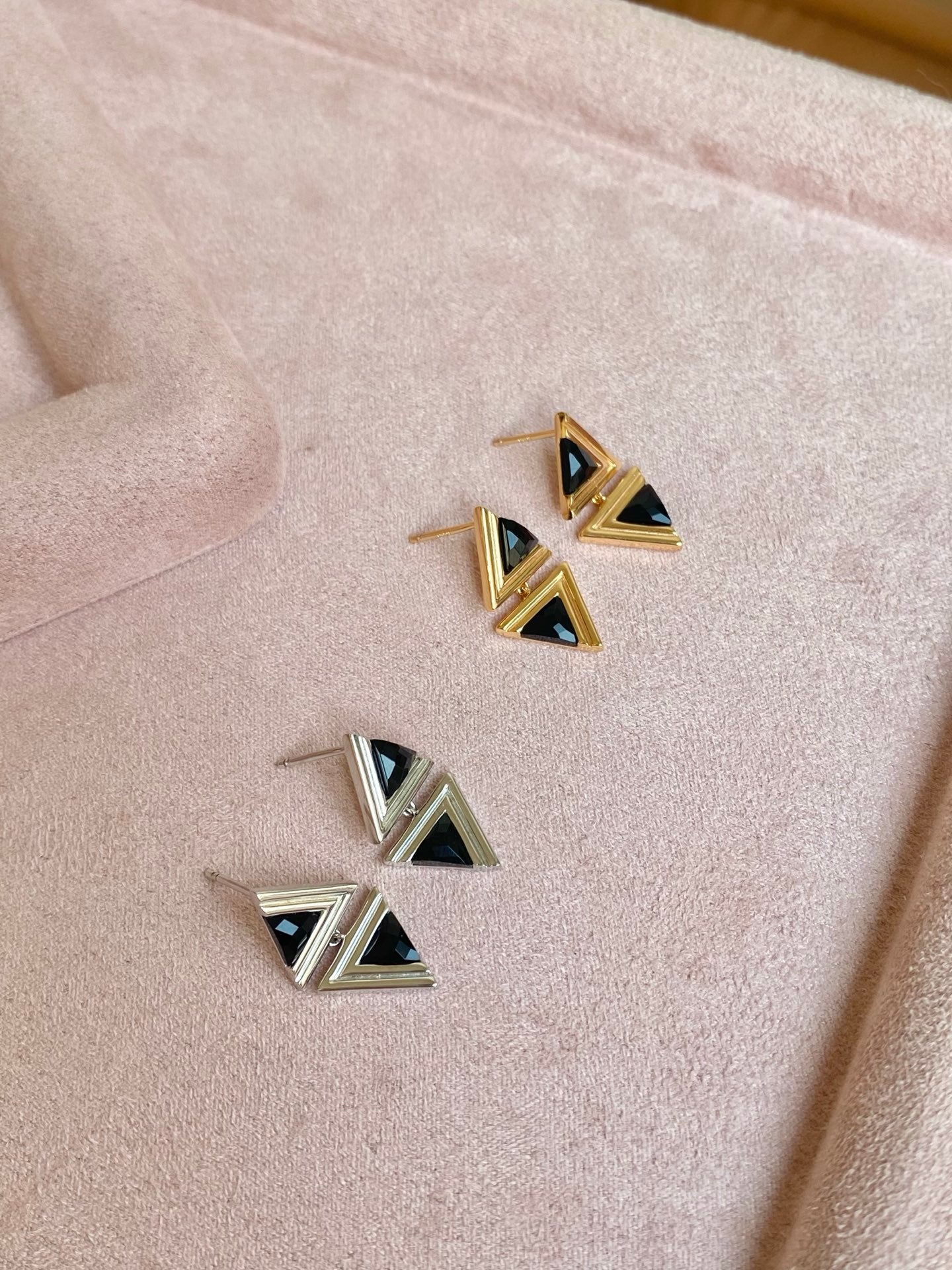Gold & Silver Triangle Geometry Set