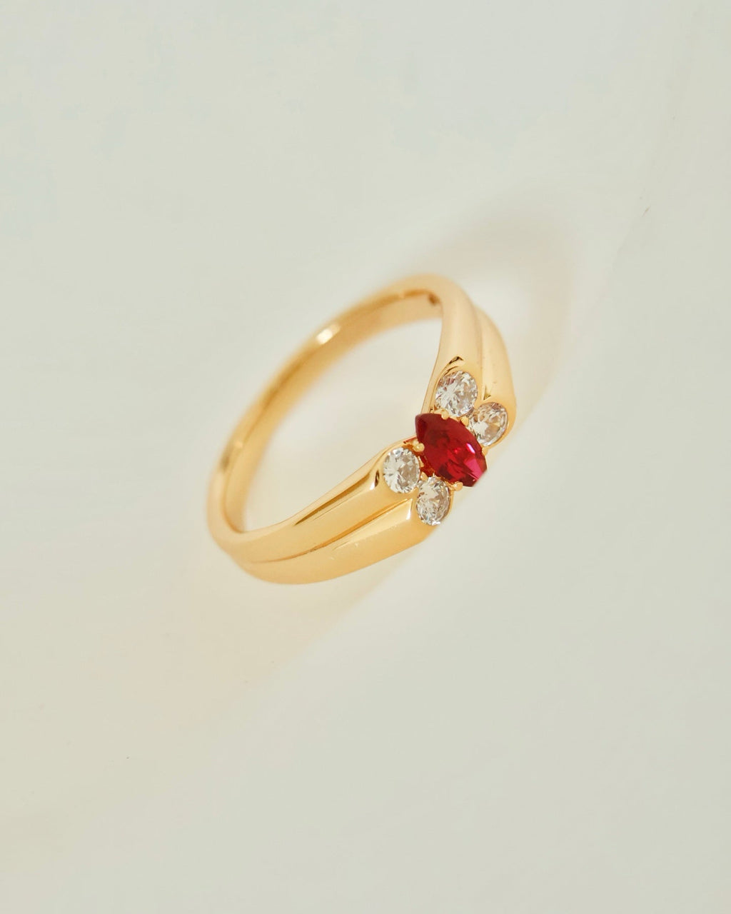 【Waltz of the Butterfly】 Red Corundum & Butterfly Ring