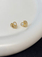 【Asymmetrical Folded Heart】 Earrings