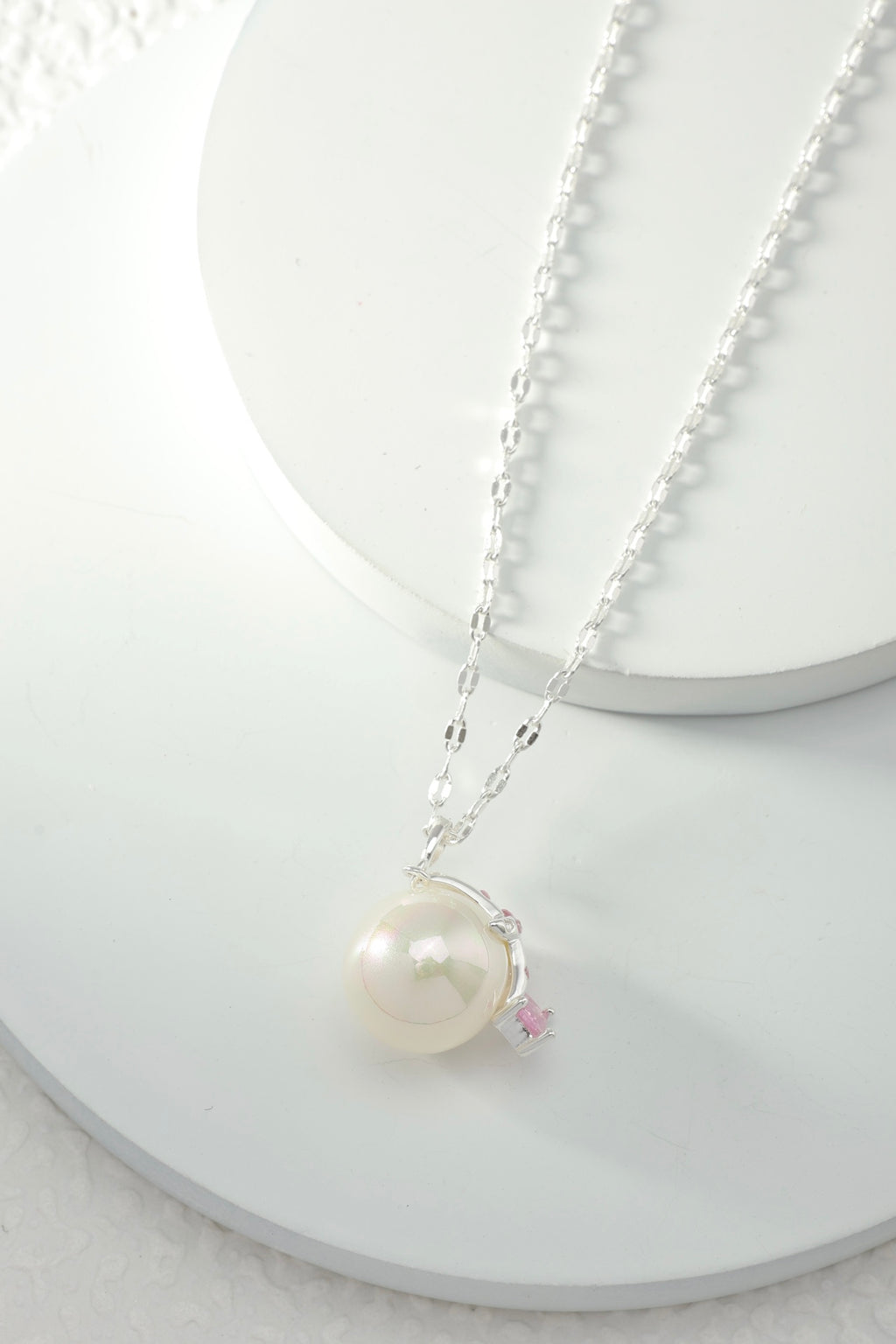 Peach Star Pearl Necklace and Earrings