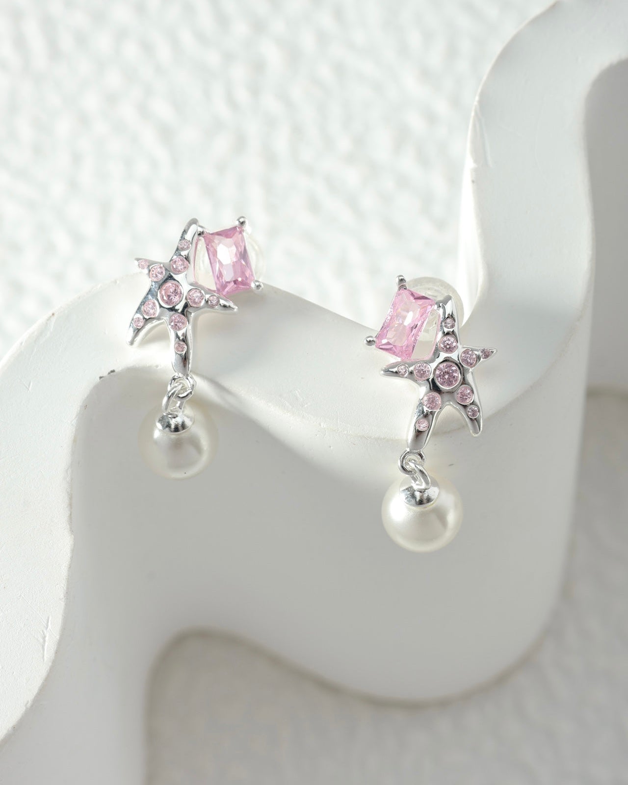 Peach Star Pearl Necklace and Earrings – SOLISTELLE