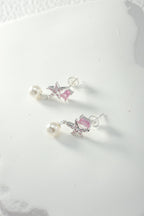 Peach Star Pearl Necklace and Earrings