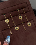 【Golden Moon Unaccompanied】 Asymmetrical Earrings
