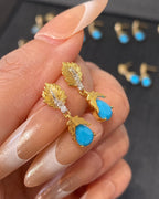 「Frosted Leaf Whisper」 Earrings