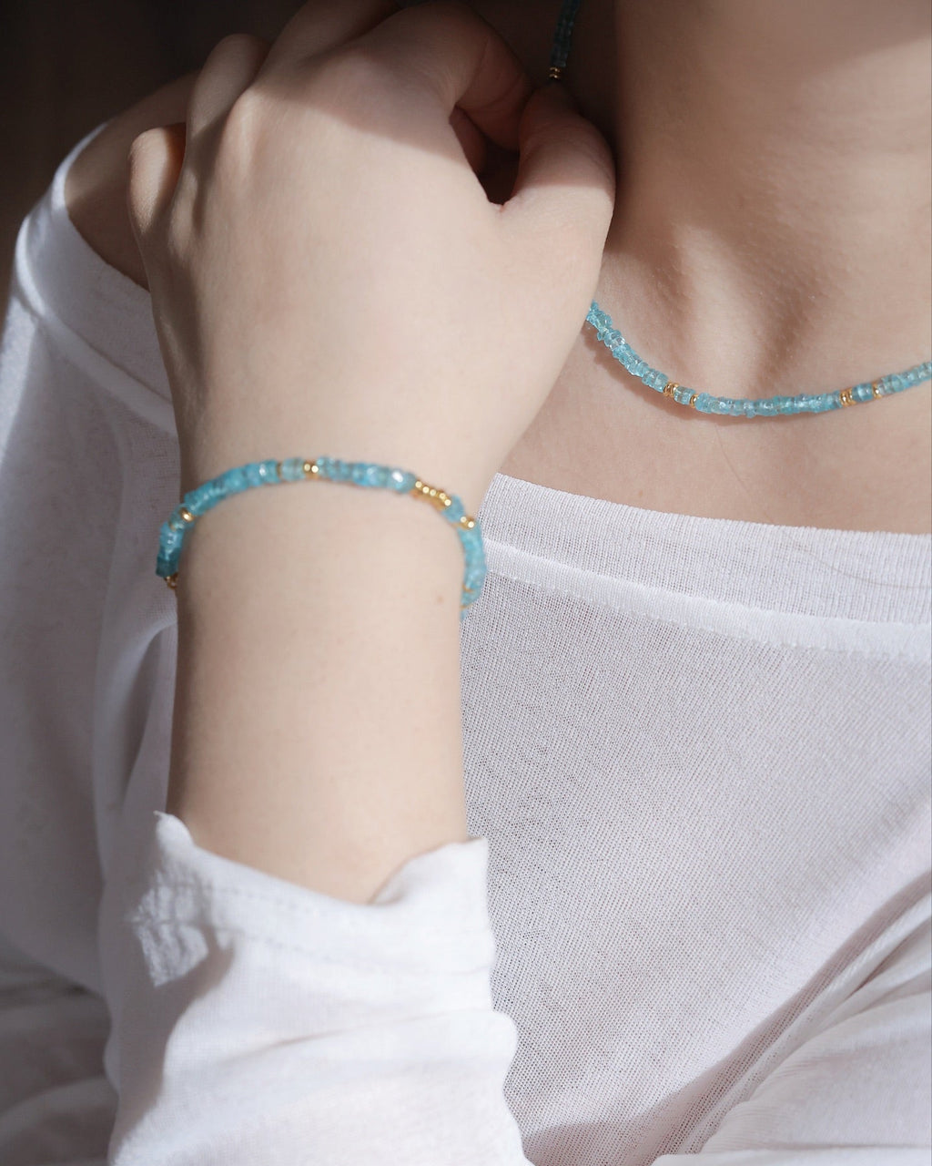 Natural Apatite Jewelry Set