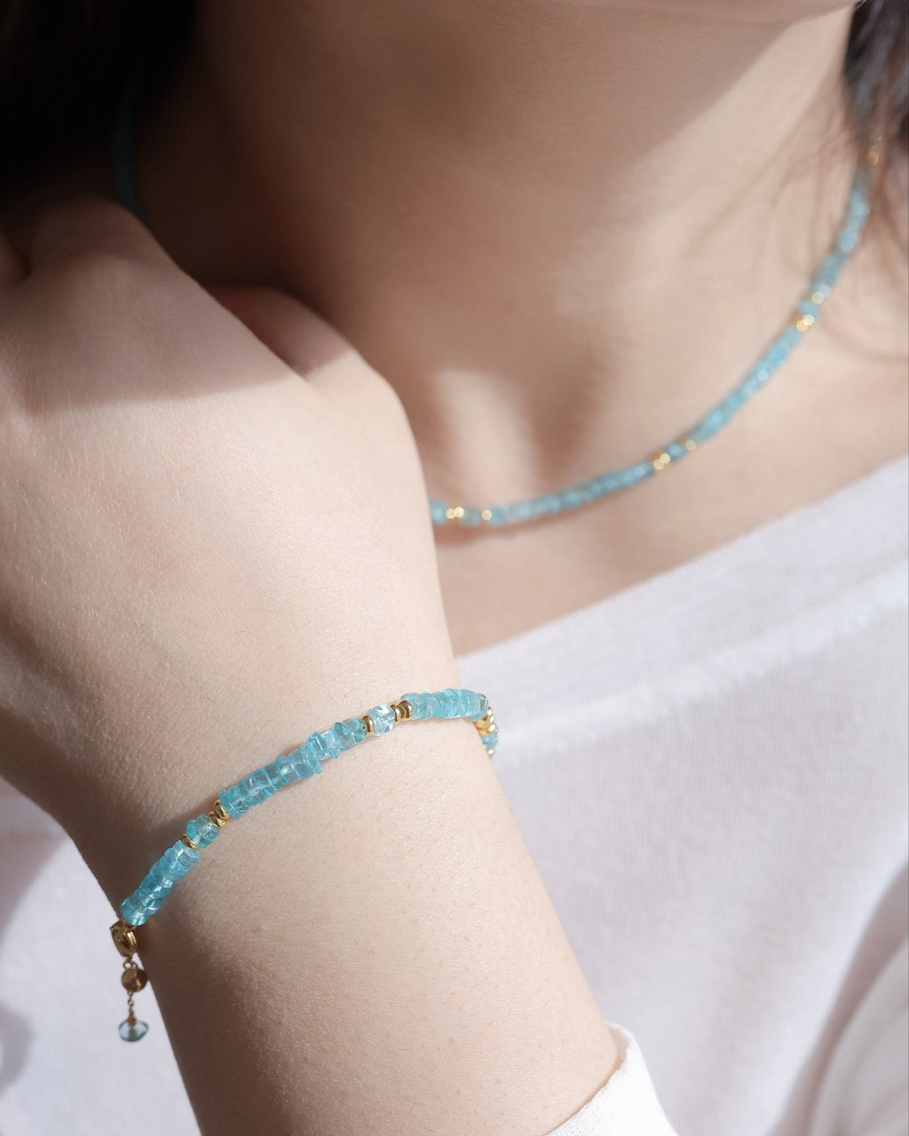 Natural Apatite Jewelry Set