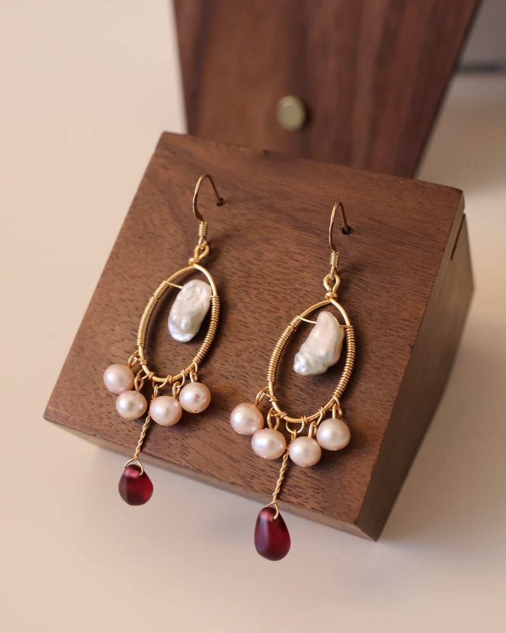 【Sparrow Isle】Ruby & Baroque Pearl Set
