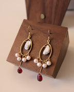 【Sparrow Isle】Ruby & Baroque Pearl Set