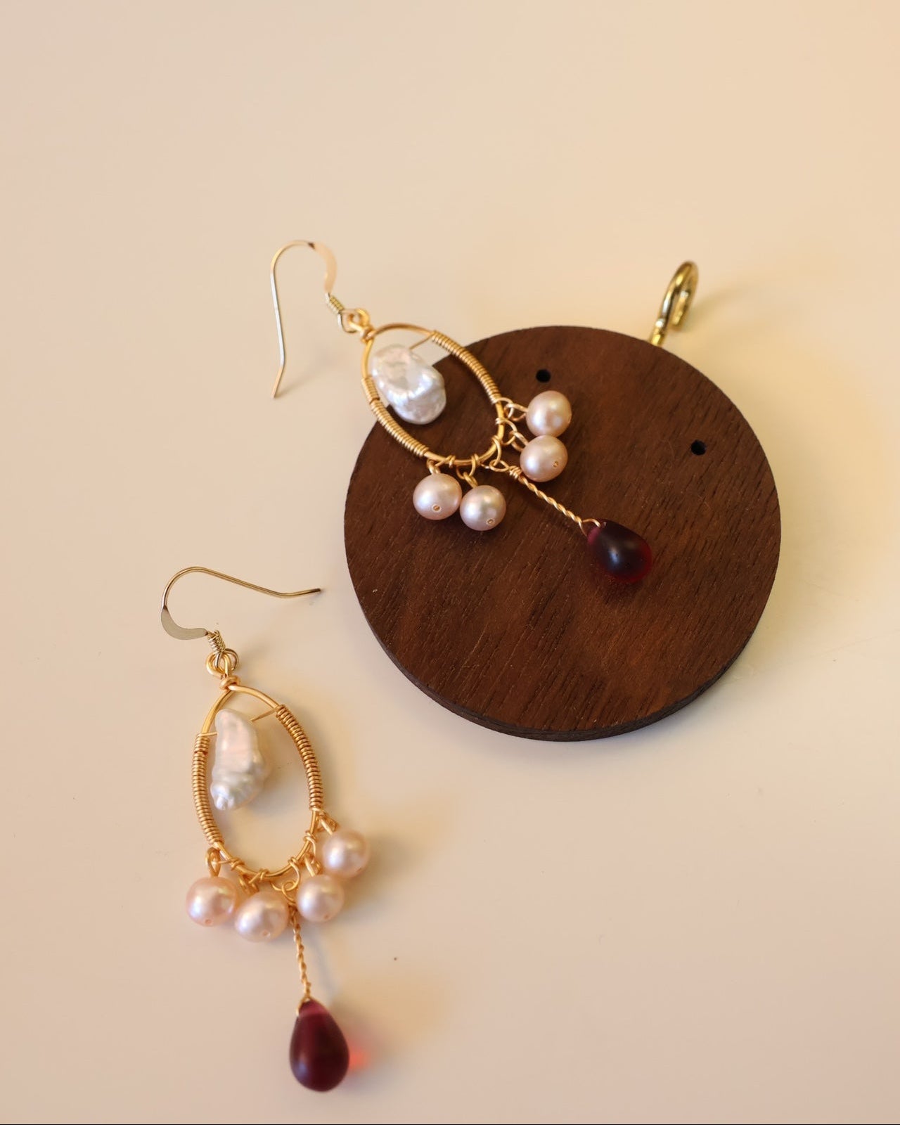 【Sparrow Isle】Ruby & Baroque Pearl Set