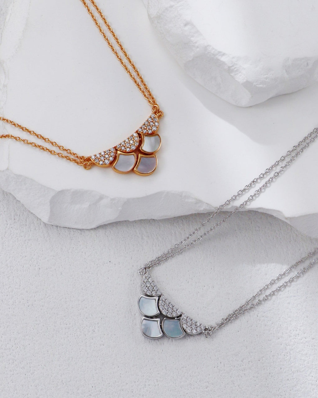 Sterling Silver & Mother-of-Pearl Double-Layer Series