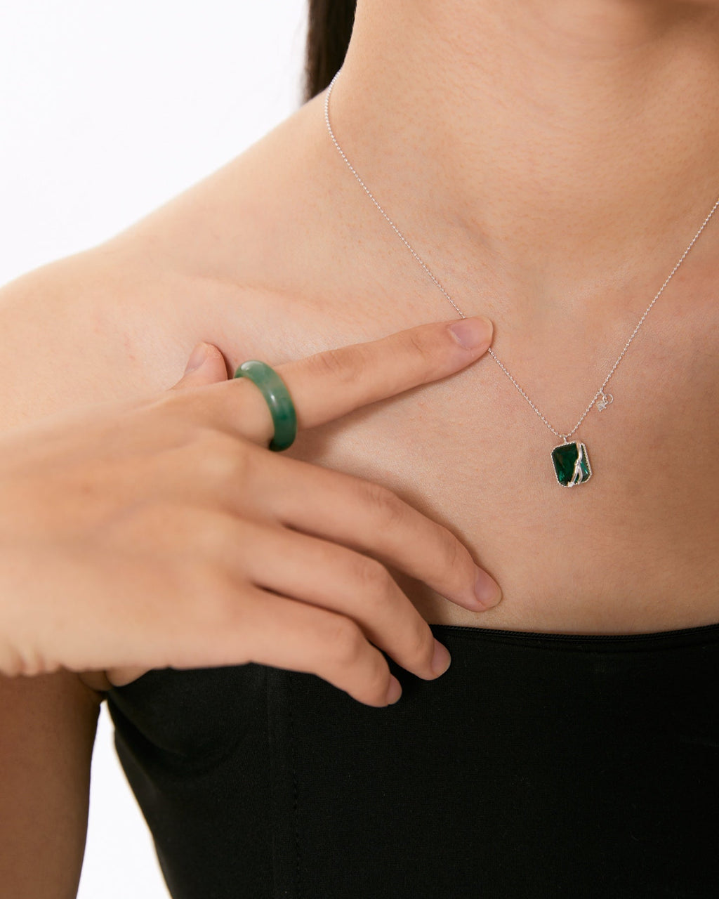 Nano Green Crystal Necklace