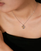 Silver & Gold Heart Necklace