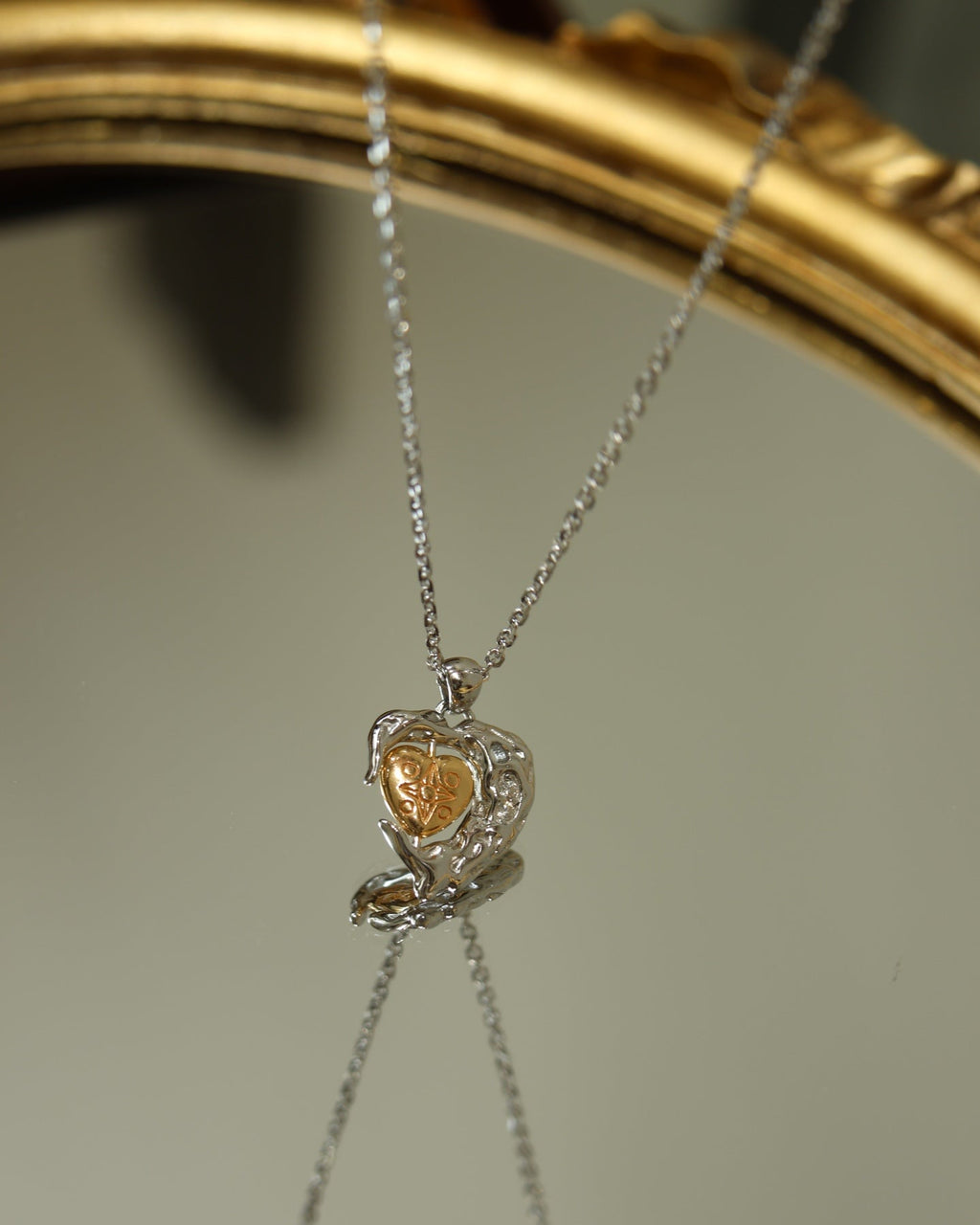 Silver & Gold Heart Necklace