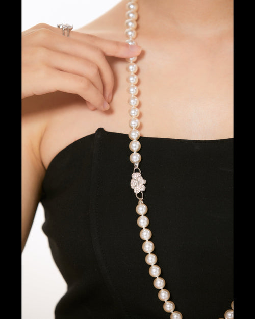 Butterfly Orchid & Camellia Pearl Necklace