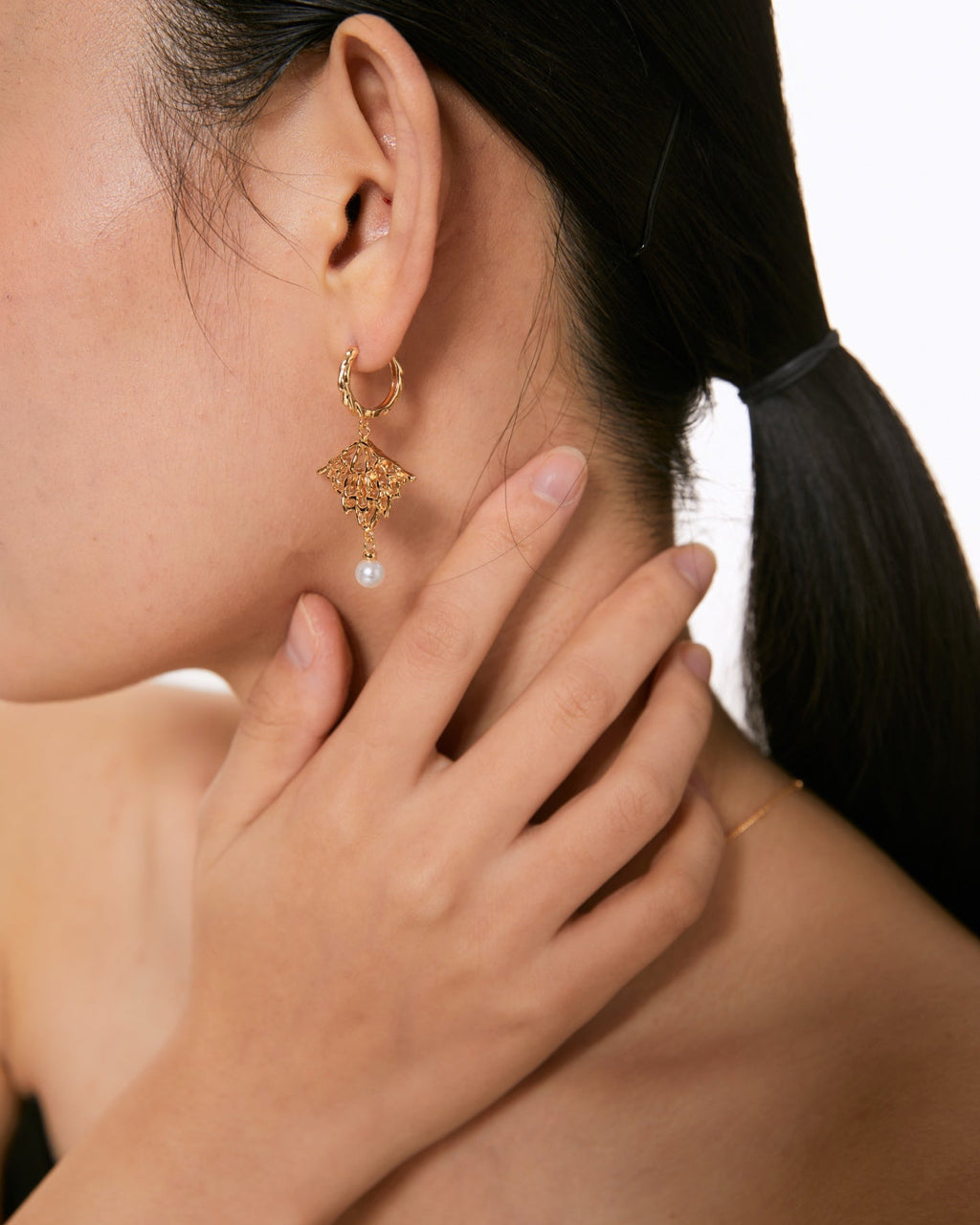 S925 Sterling Silver Fashion Pearl Earrings