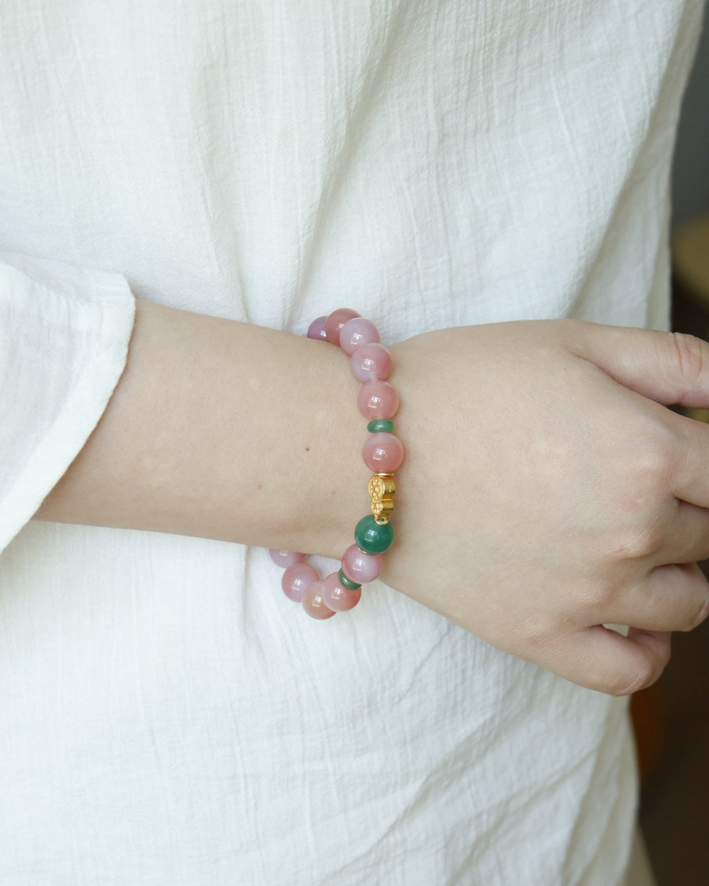 【Vermilion & Jade・Gourd of Blessings】 Bracelet